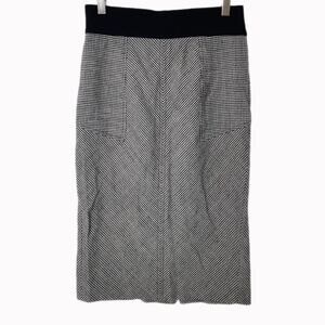 Diane Von Furstenberg Monochrome Checkered Pencil Skirt